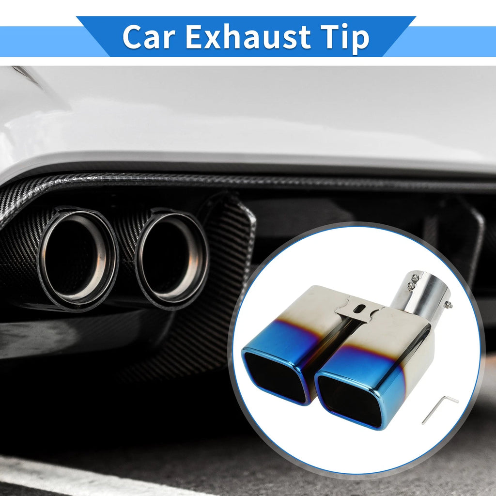 Dual Exhaust Tip Curved 2.4 in Inlet Replacement for Toyota Alphard (2008–2015)