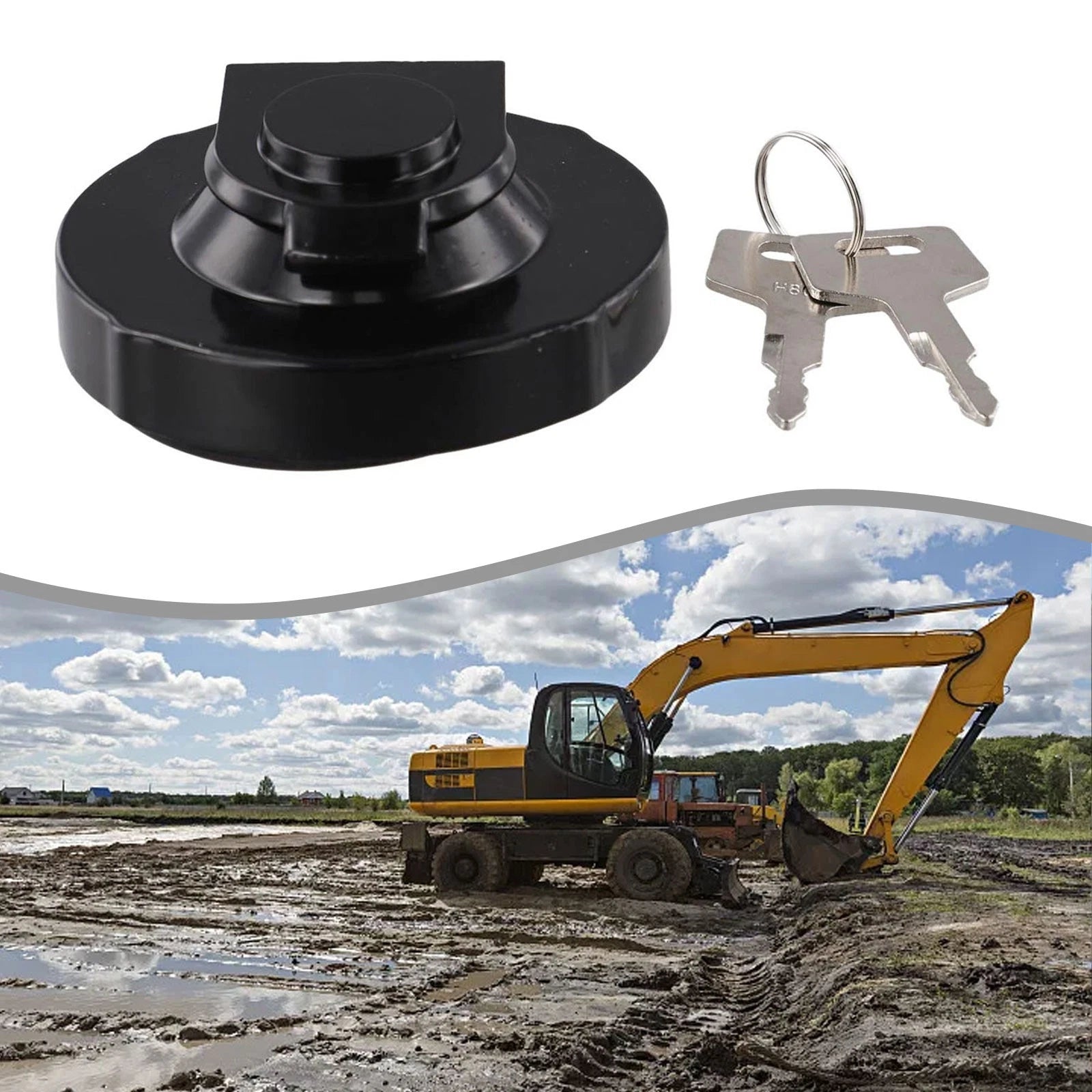 Fuel Tank Cap with 2 Keys for Takeuchi Excavator (Replacement)