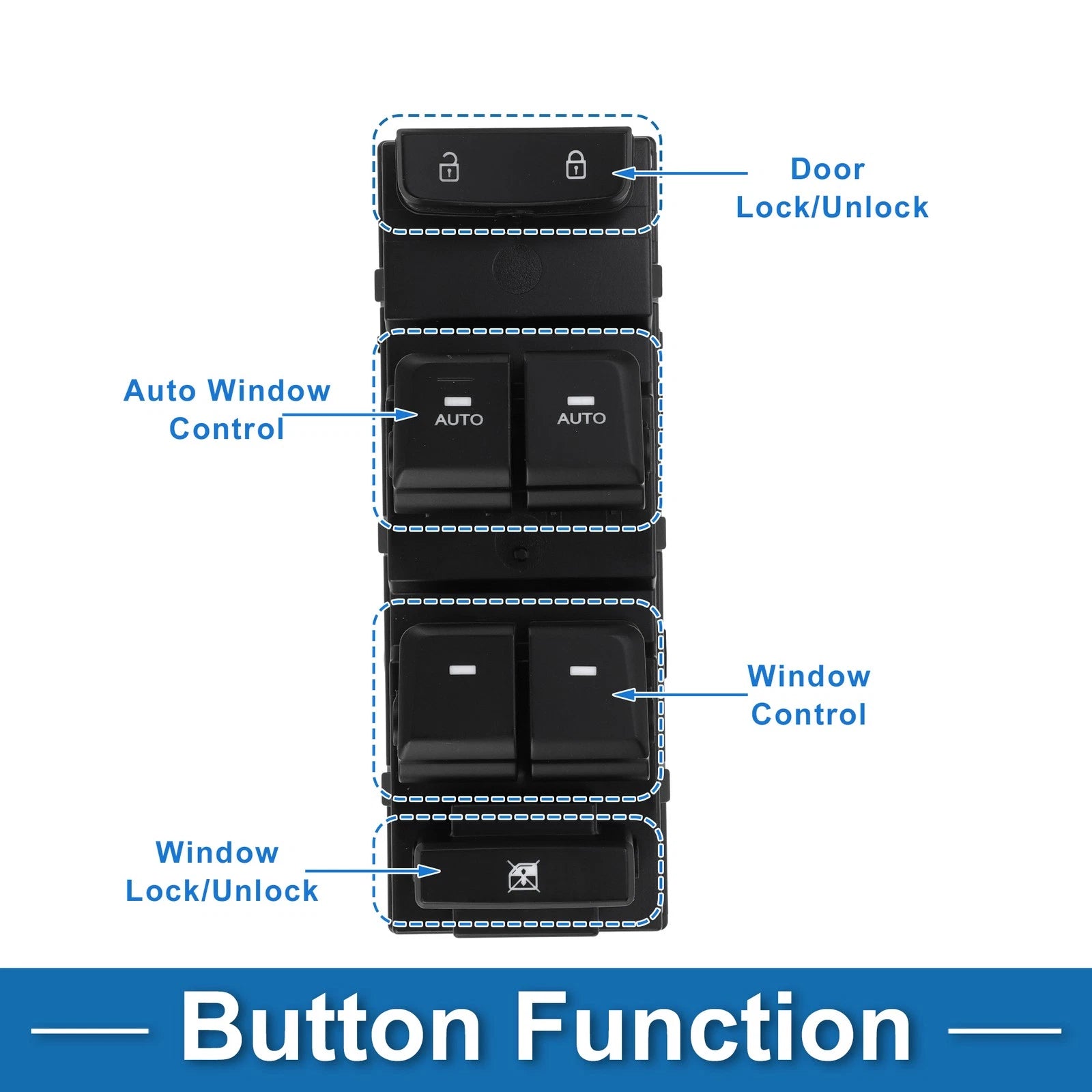 Front Left Right Power Window Switch for Hyundai Sonata LF (2015–2017)