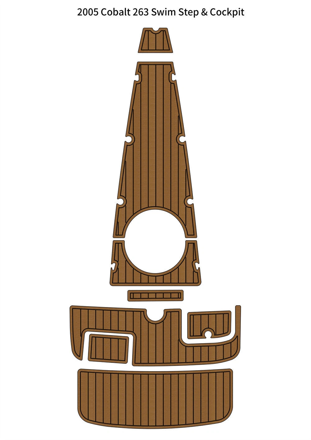EVA Foam Faux Teak Deck Floor Mat for Cobalt 263 (2005)