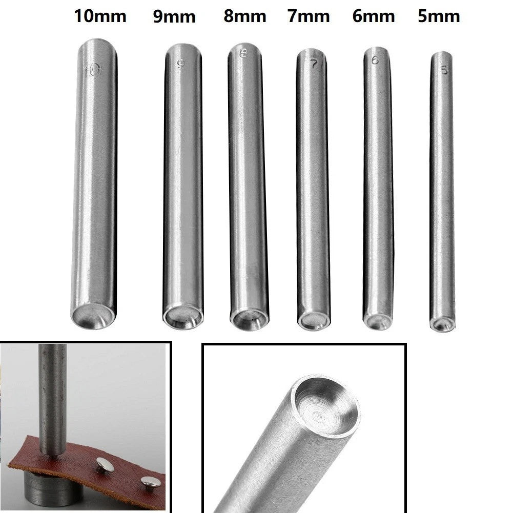 Mushroom Domed Snap Rivet Fixing Punch Tool 5-10mm