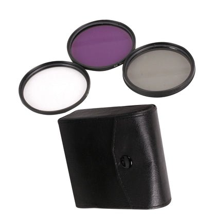 3 In 1 UV CPL FLD Lens Filter for Universal Camera (49-77mm)