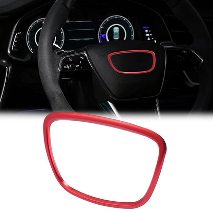 Steering Wheel Trim Cover Red for Audi A3 A4 A5 A6 A7 Q3 Q4 S RS (2010–2022)