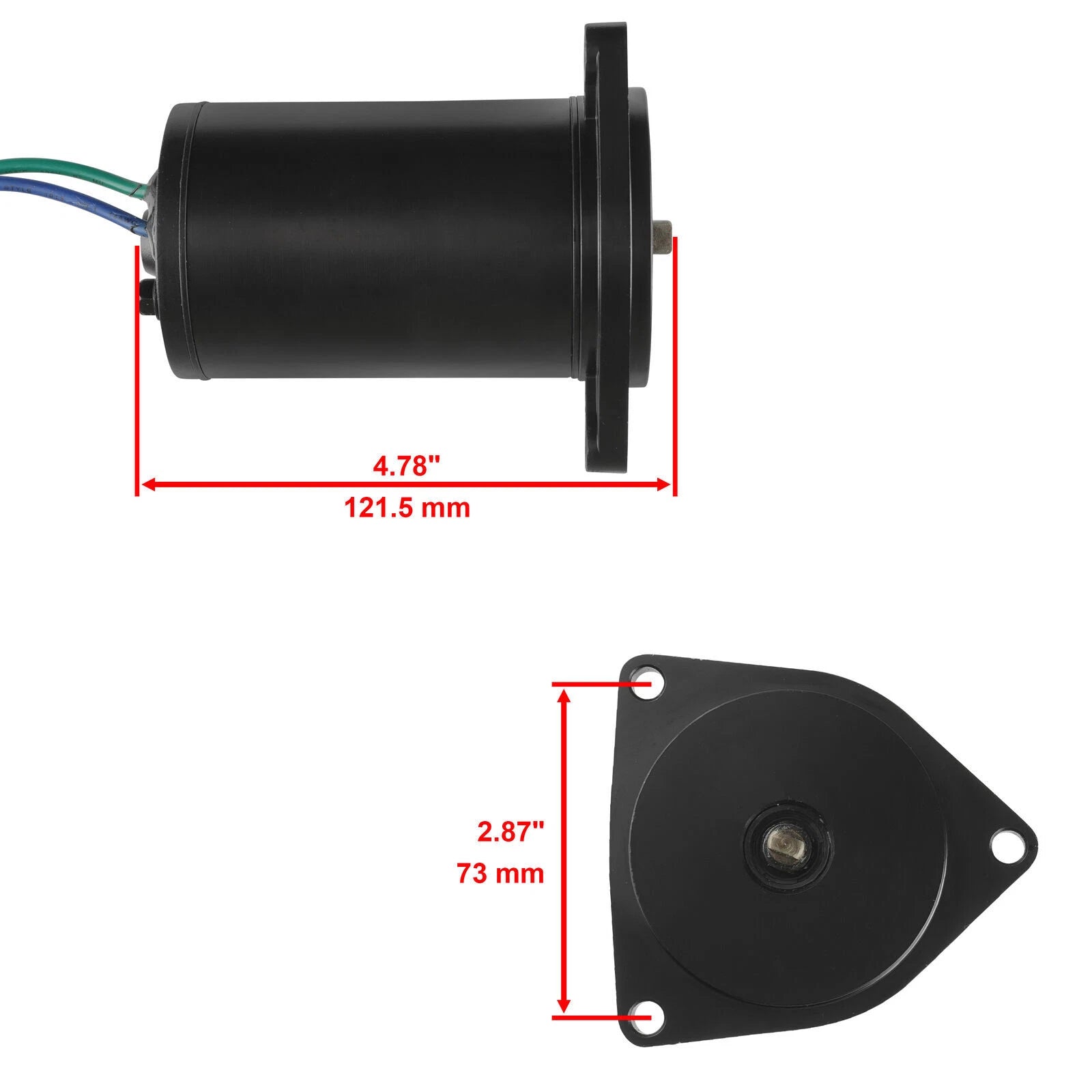 Power Tilt Trim Motor for Yamaha Outboard 40-90 HP (2-Wire, 6H1-43880-02)