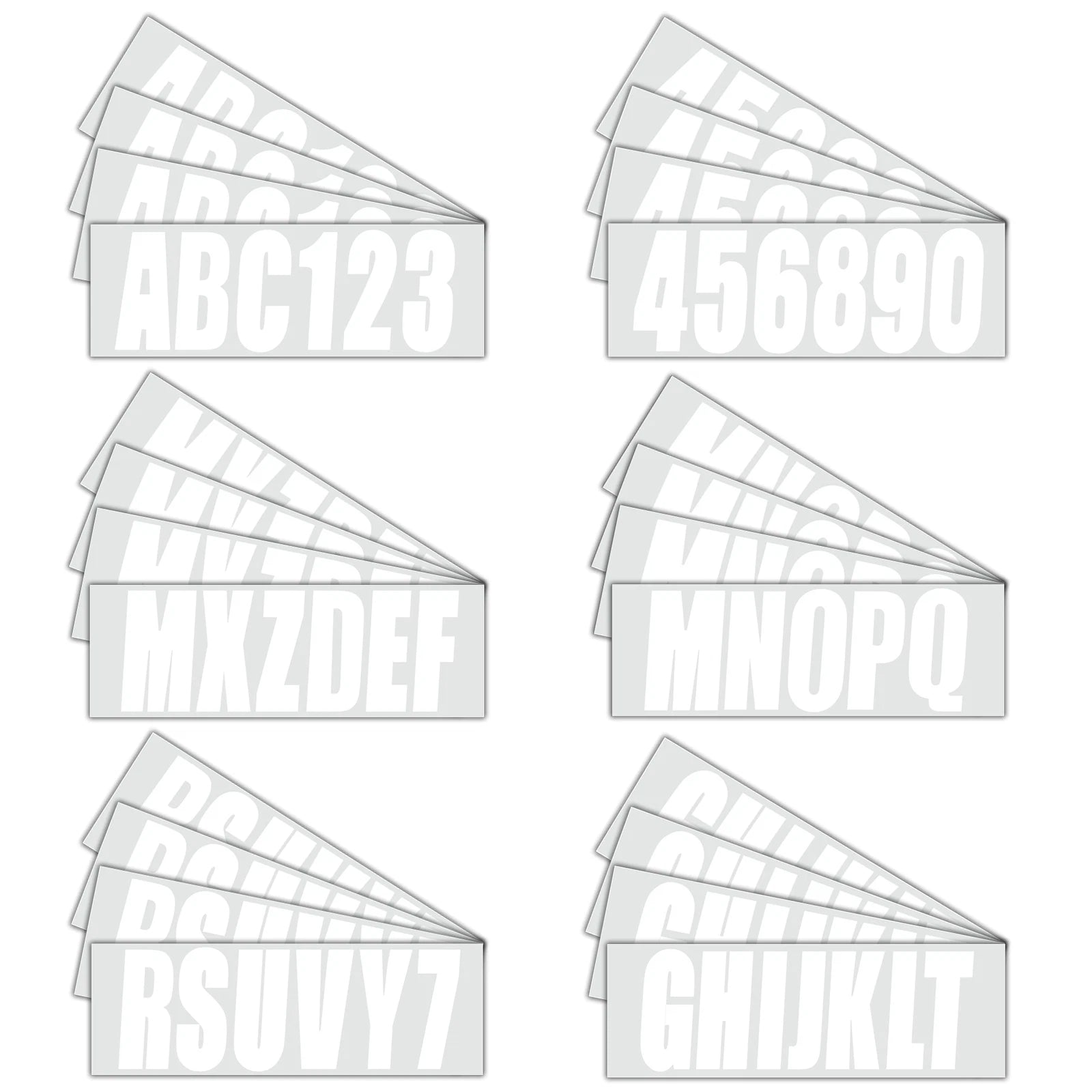 Boat Registration Decals A-Z Letters & 0-9 Numbers (White)