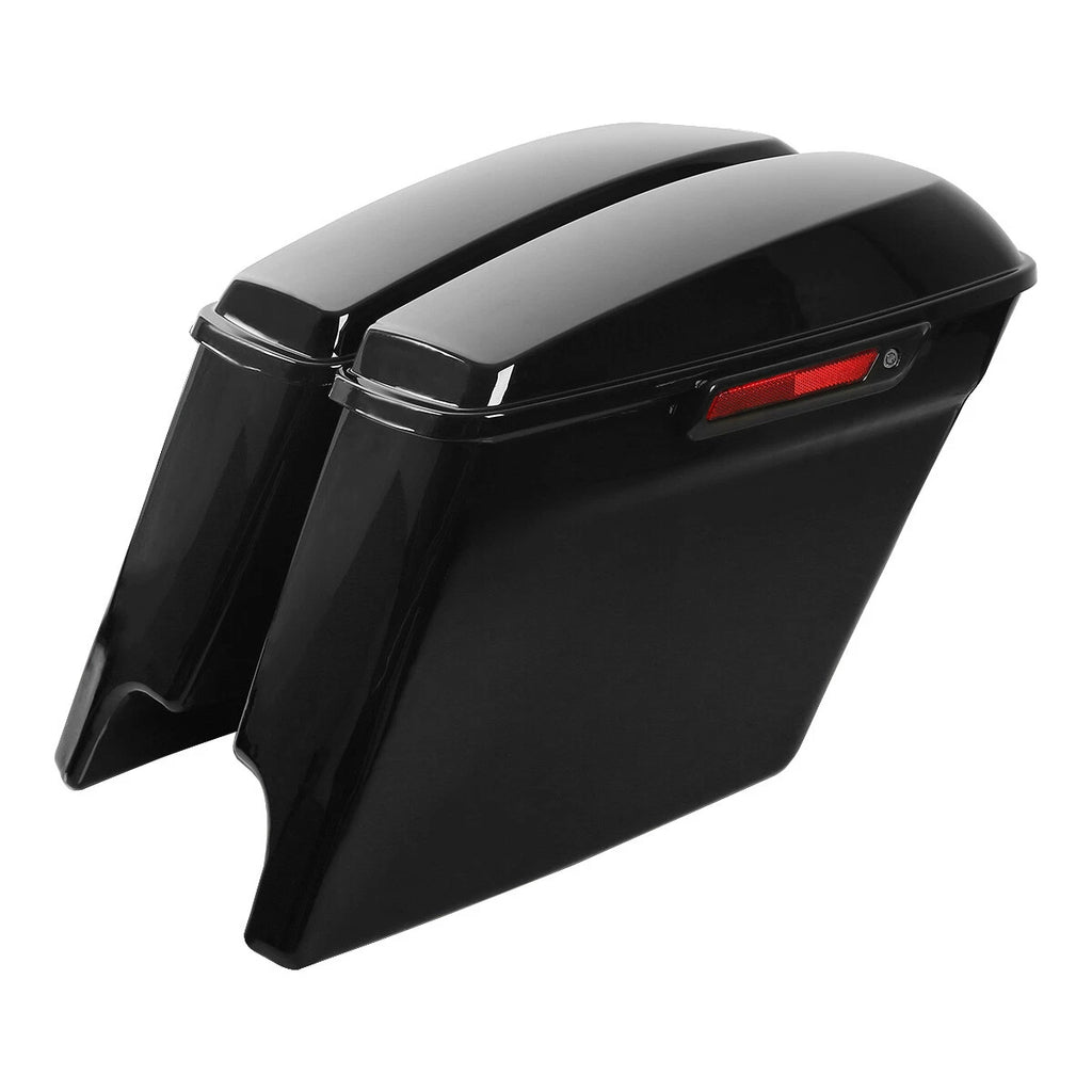 Black King Trunk Stretched Saddlebags for Harley Touring (2014–2023)