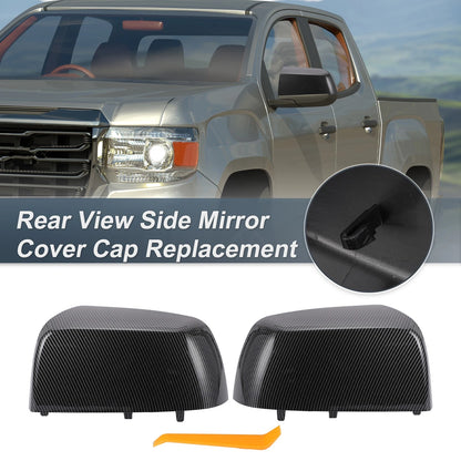 Rearview Mirror Cover Cap Set Black Carbon Fiber for Chevrolet Colorado (2016–2022)