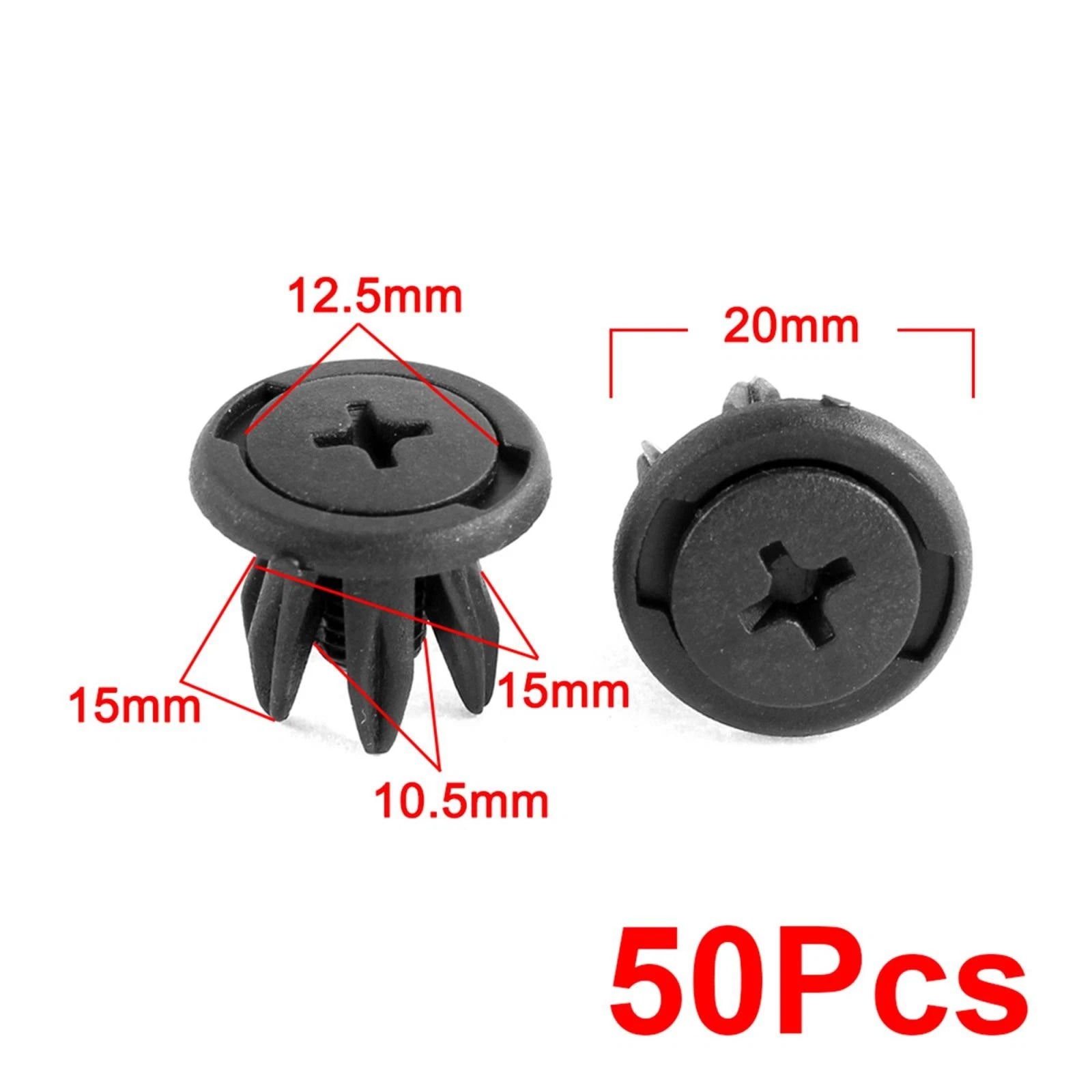 10mm Hole Push Screw Rivets Clips 50 Pcs for Car Door Panel Bumper