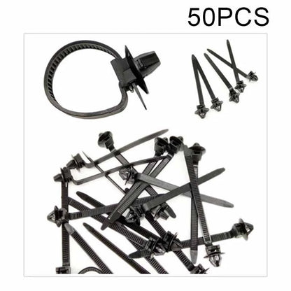 50 Pcs Nylon Tie Wrap Cable Fasteners for All Cars