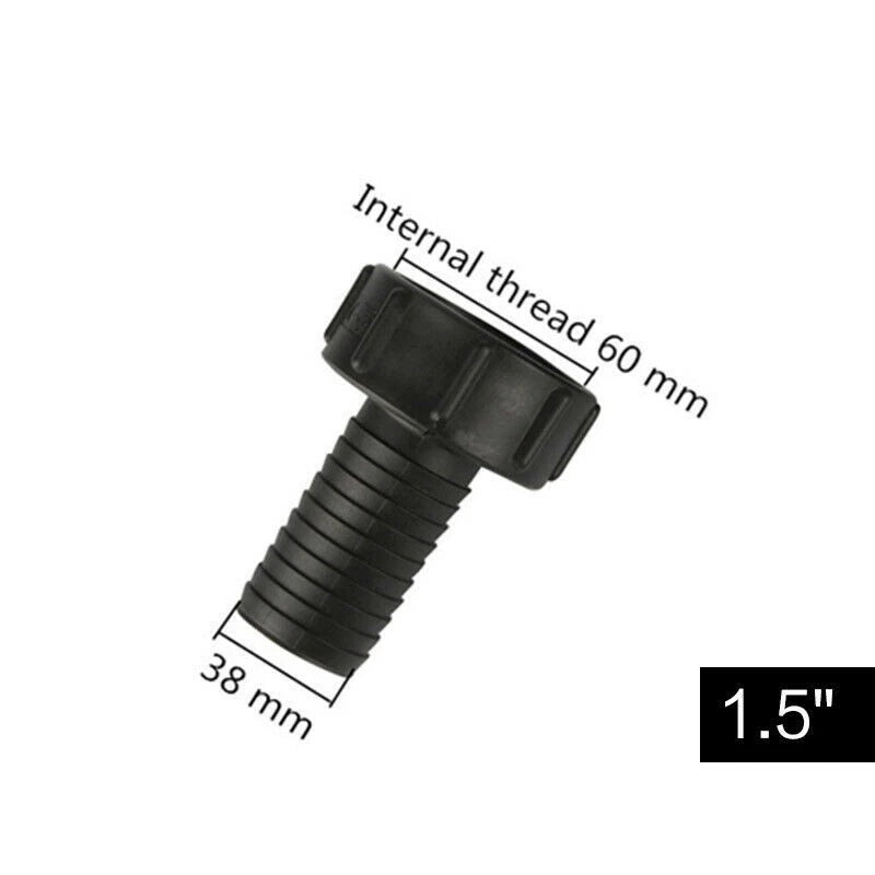 IBC Tank Adapter for Garden Hose (Plastic, Black)