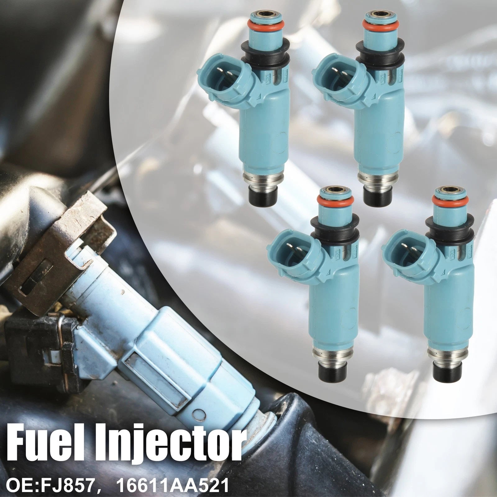 Fuel Injector Nozzle Set 4Pcs Replacement for Subaru Impreza WRX (2002–2005)