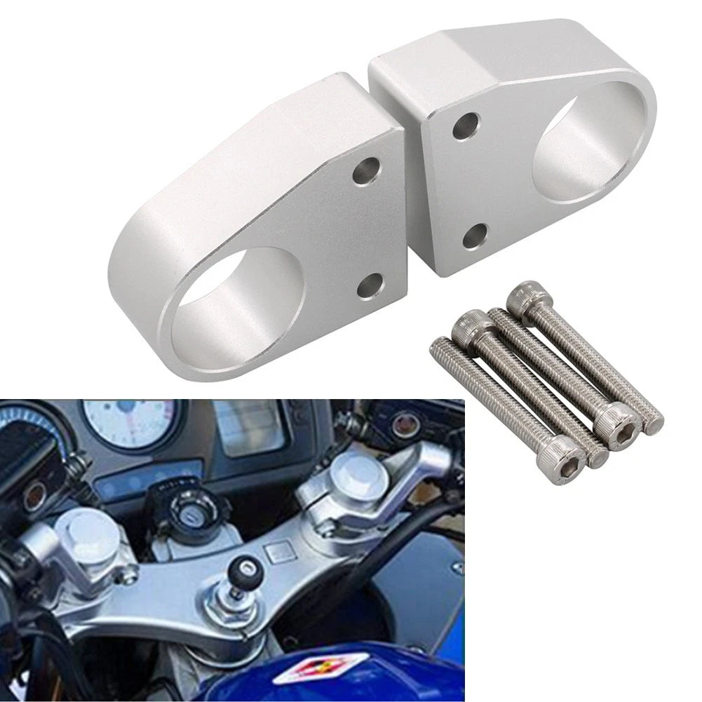 CNC Handlebar Riser Spacer Adapter Kit for Honda VFR800F (2014–2022) Silver