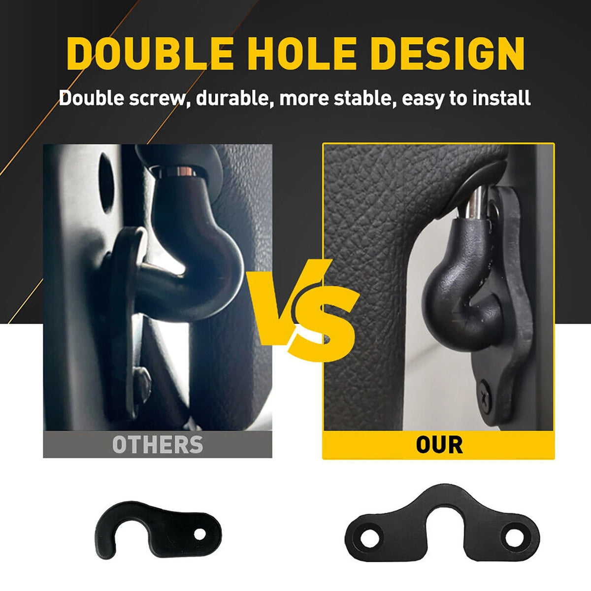 2Pcs Sun Visor Clips for Jeep Wrangler JK JL JT (2018–Present)