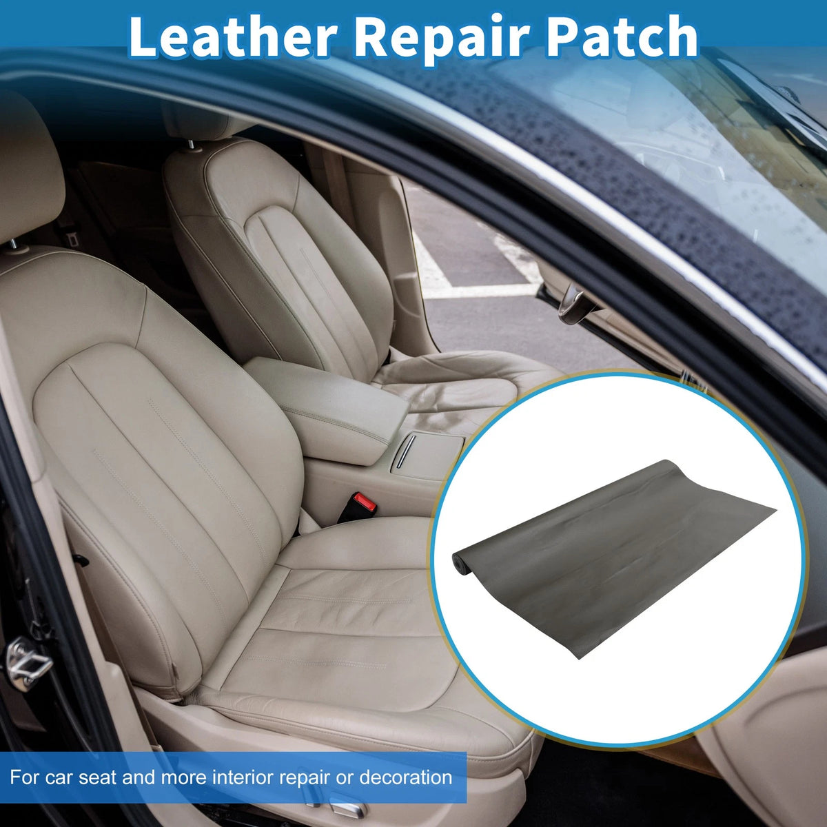 Self Adhesive Leather Repair Patch Tap for Car Seat Sofa (35" x 158", Dark Gray)