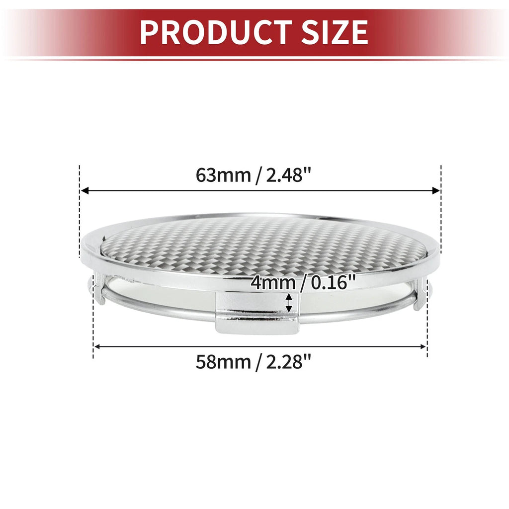 63mm Carbon Fiber Pattern Wheel Hub Center Caps Universal