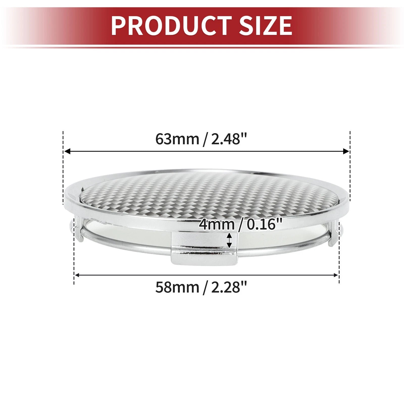 63mm Carbon Fiber Pattern Wheel Hub Center Caps Universal