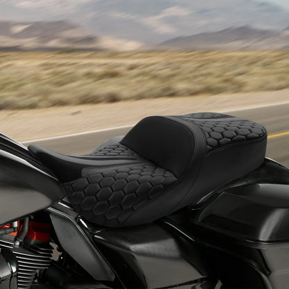 Gel Driver Passenger Seat for Harley Touring Electra Road Glide King (2009–2023)