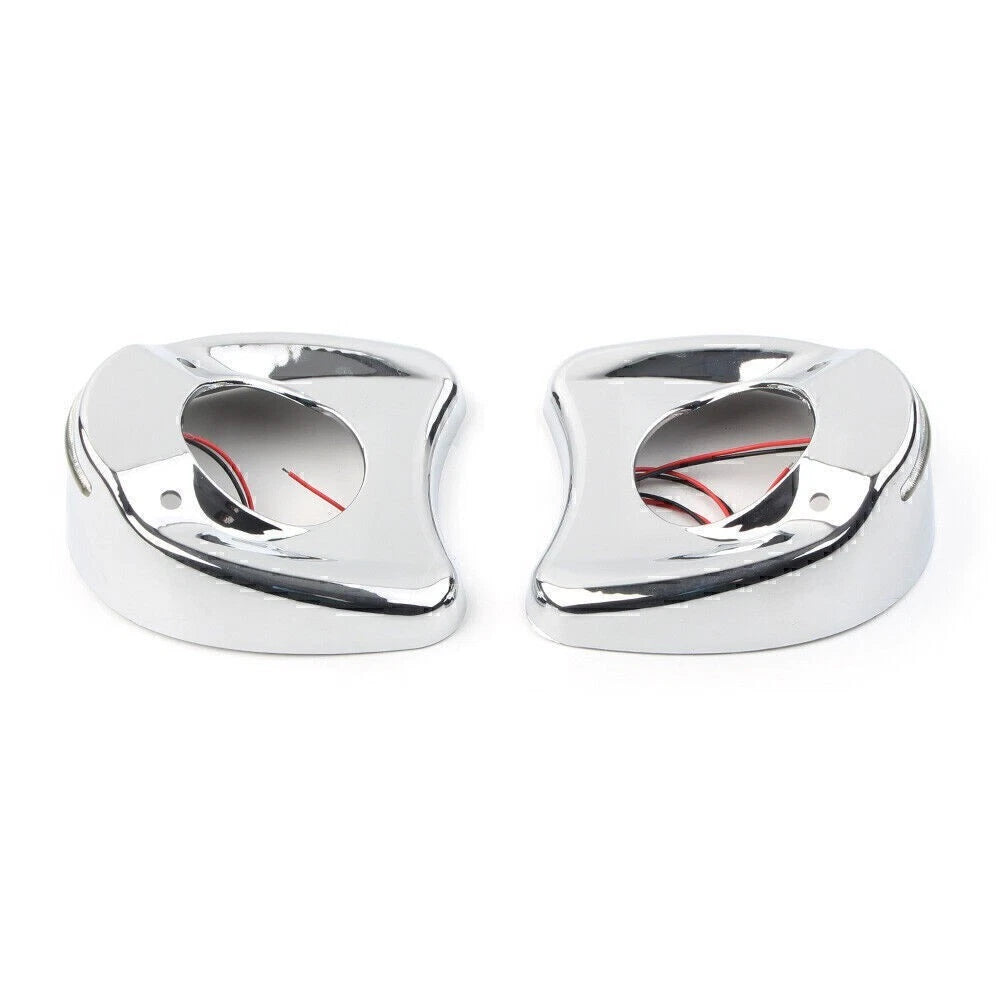 LED Chrome Fairing Mount Side Mirror Cover for Harley Electra Glide (1996–2013)