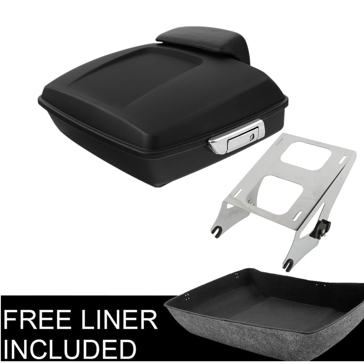 Chopped Trunk Backrest Pad for Harley Road Glide (2014–2026) Matte Black