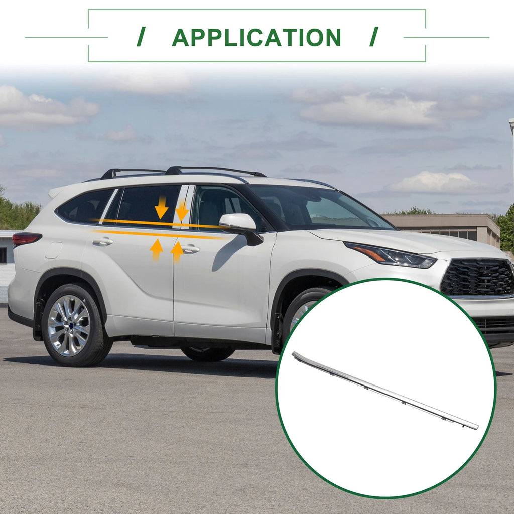 Front Left Weatherstrip Window Seal Replacement for Toyota Highlander (2008–2015)