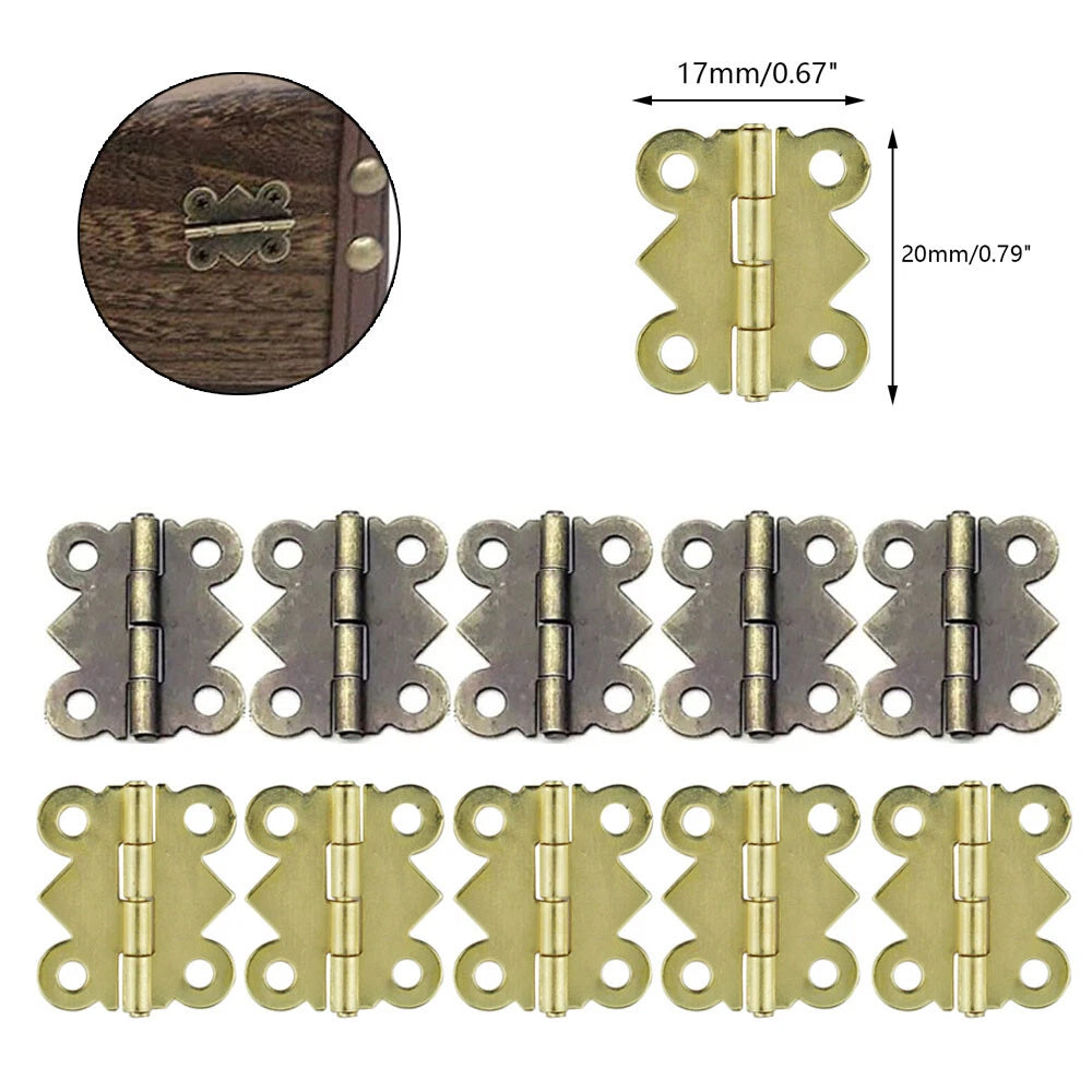 20Pcs Antique Butterfly Small Hinge Jewelry Box Dollhouse Gift Box Hinge 2017mm
