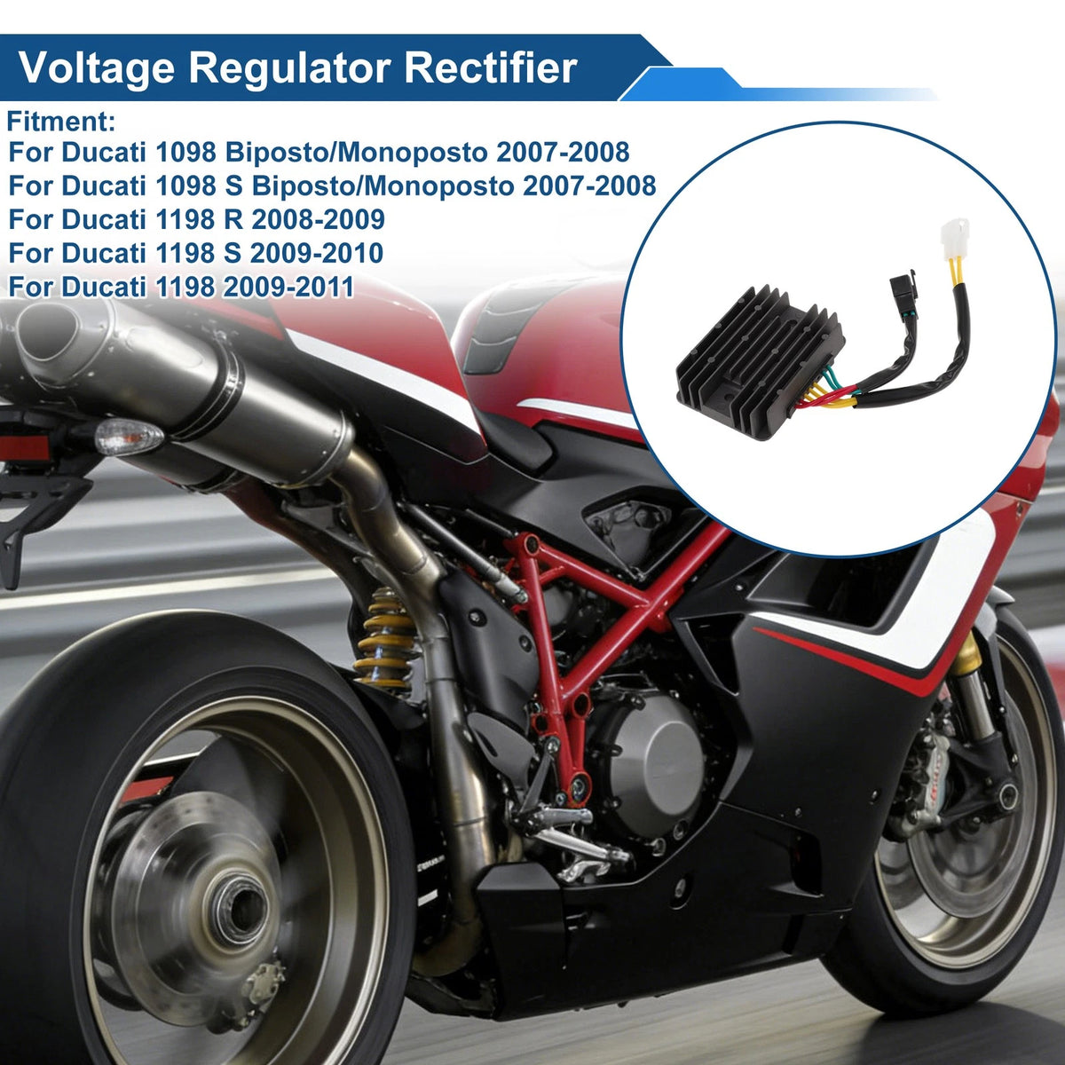 SH579EA Voltage Regulator Rectifier for Ducati 1098 Biposto/Monoposto (2007–2008)