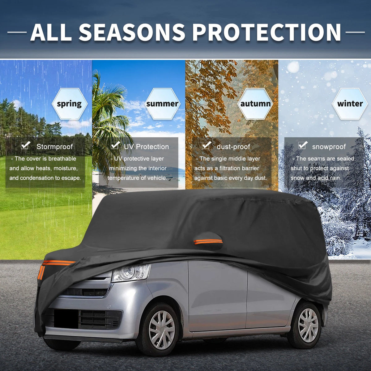 Waterproof Car Cover for Honda N-BOX (2012–2023) with Zipper