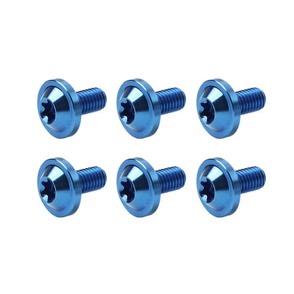 Set of 6 Blue Titanium M5x25mm Torx Head Screws for Motorcycle