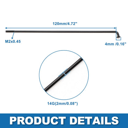 Bike Bicycle Spokes Steel 14G 120mm Set for Mountain Bike (36 Pack)