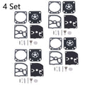 Set of 4 Carburetor Gasket Kit for ZAMA RB-129 C1M-W26A C1M-W26B C1M-W26C