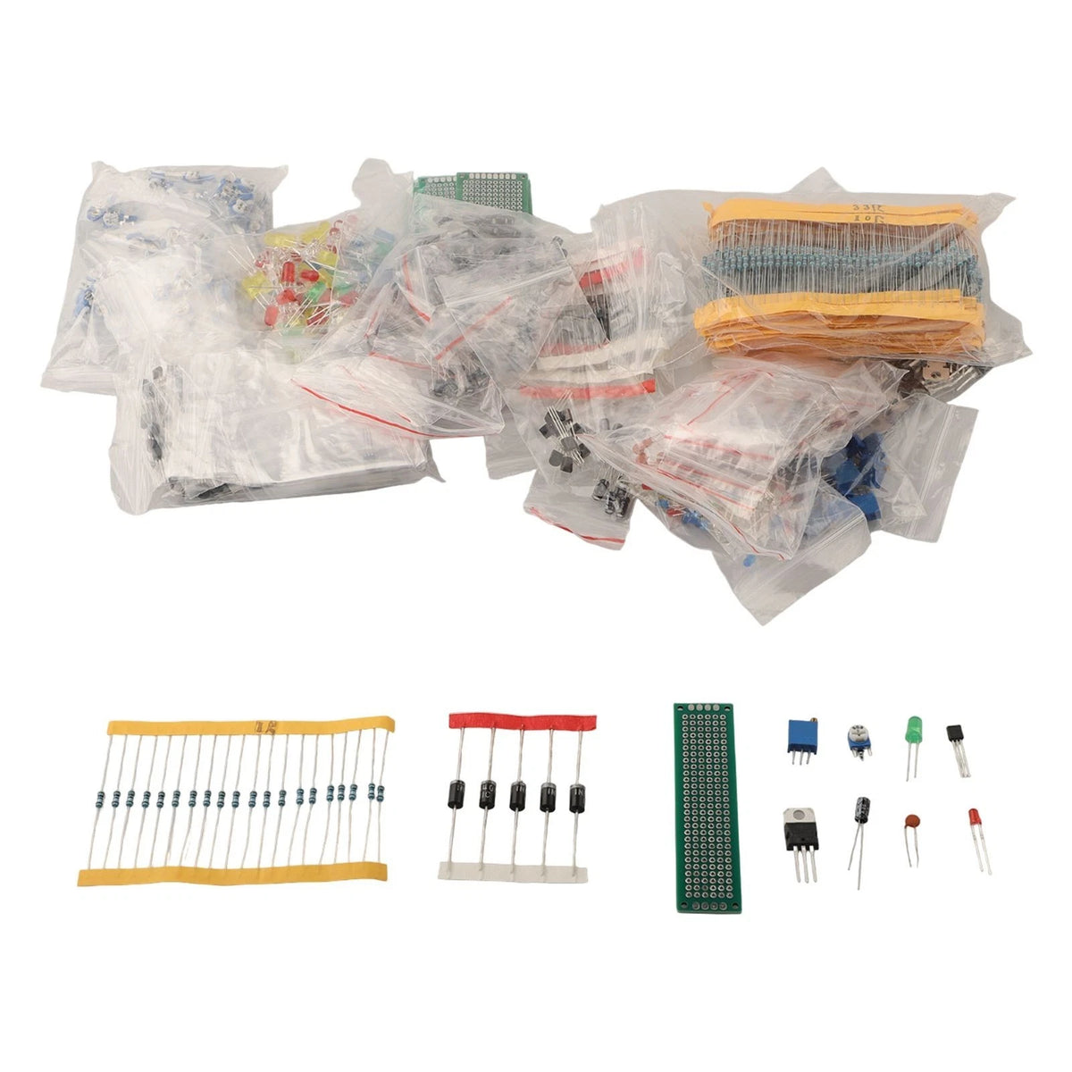 2X Essential Monolithic Capacitor Resistors Kit for DIY Electronics (1818Pcs)