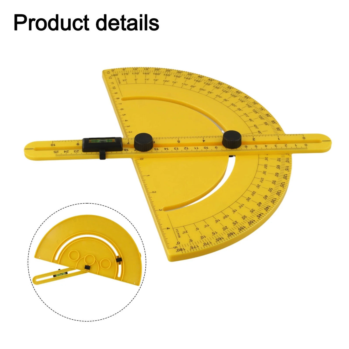 Adjustable 180 Degree Protractor Tool for Professionals