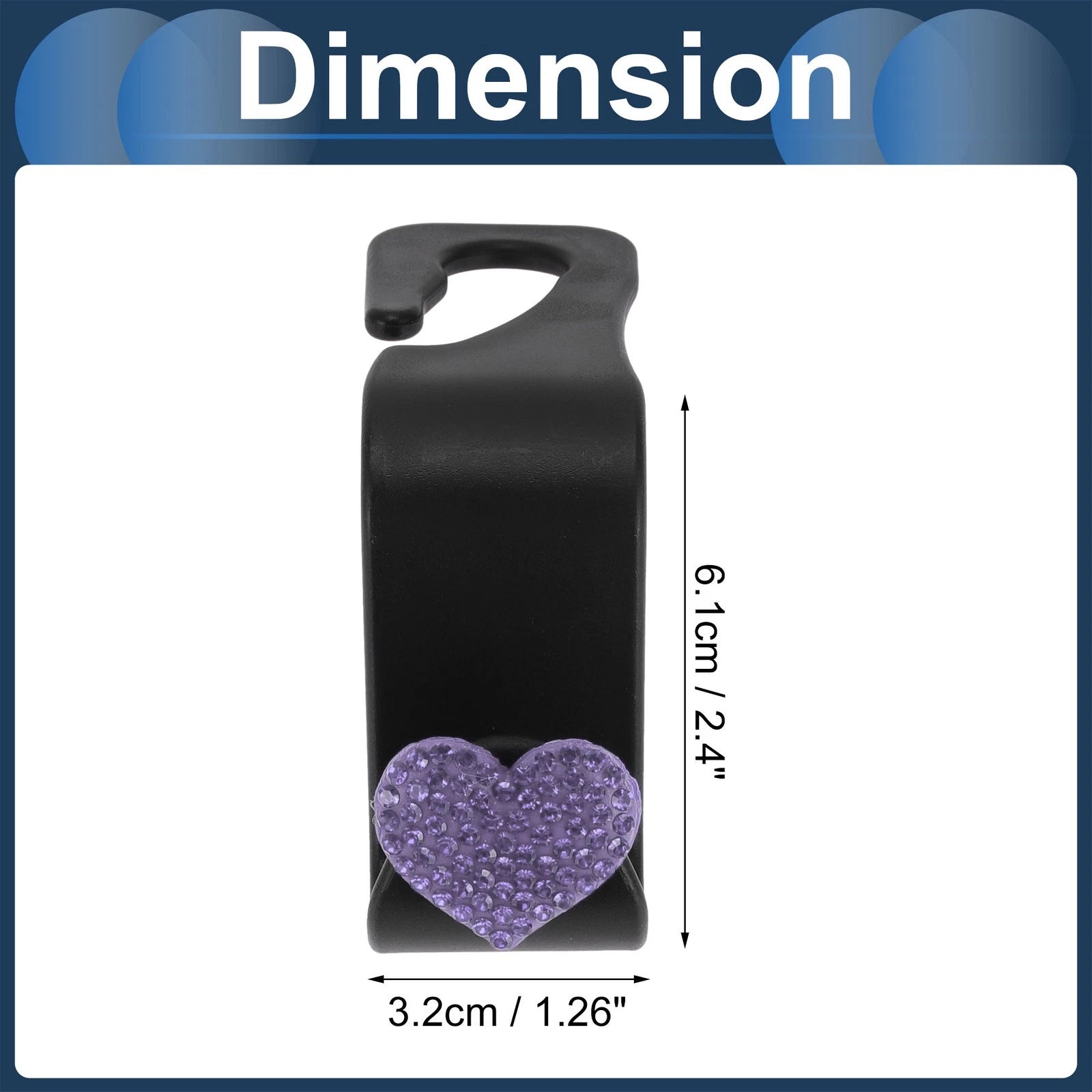 2 Pcs Universal Car Seat Headrest Hook for Hanging Purses (Purple)