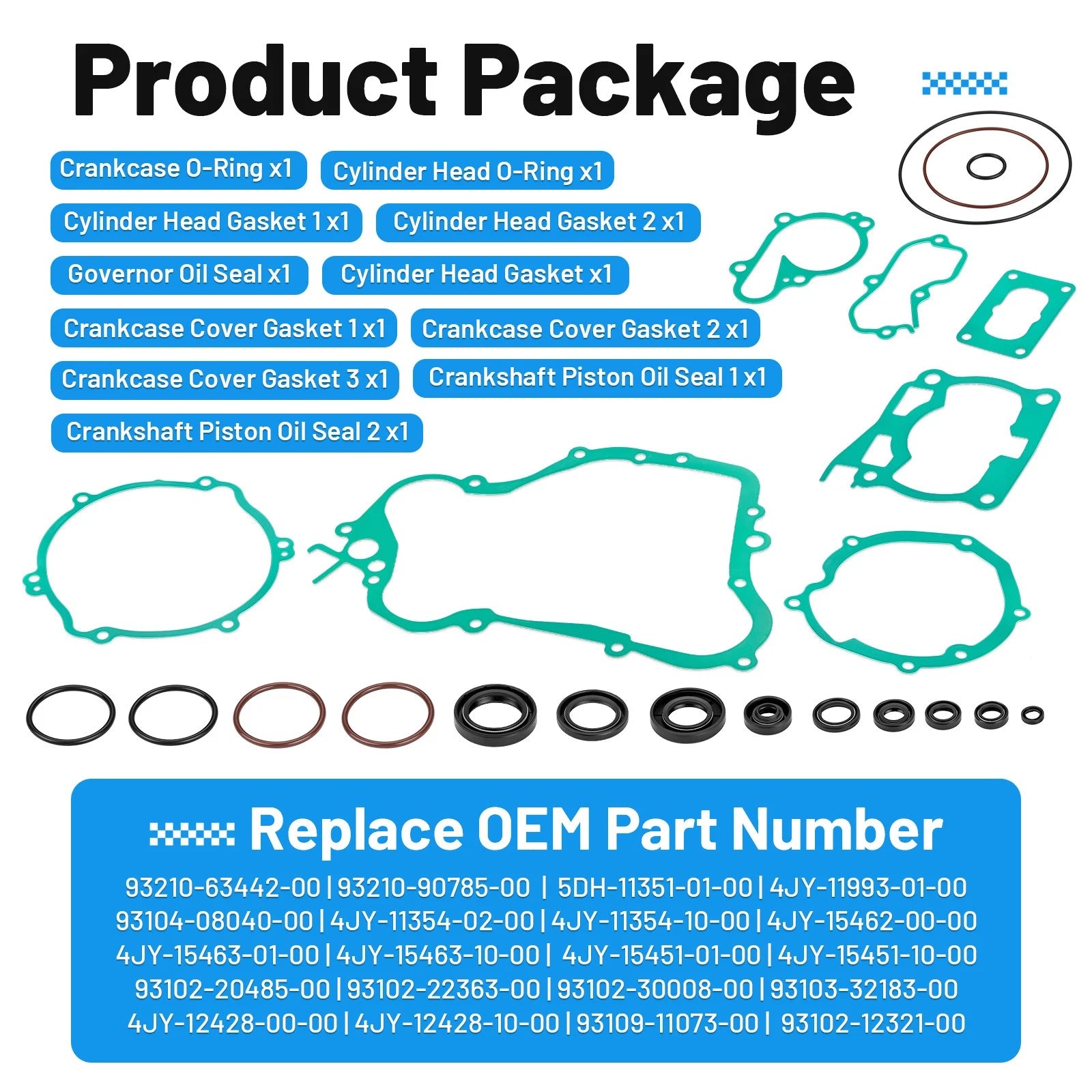 Complete Engine Top & Bottom Gasket Seal Kit for Yamaha YZ125 (1998–2004)