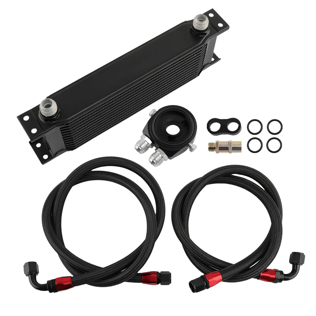Oil Cooler Kit with Filter Relocation Adapter for Universal 13 Row 10AN