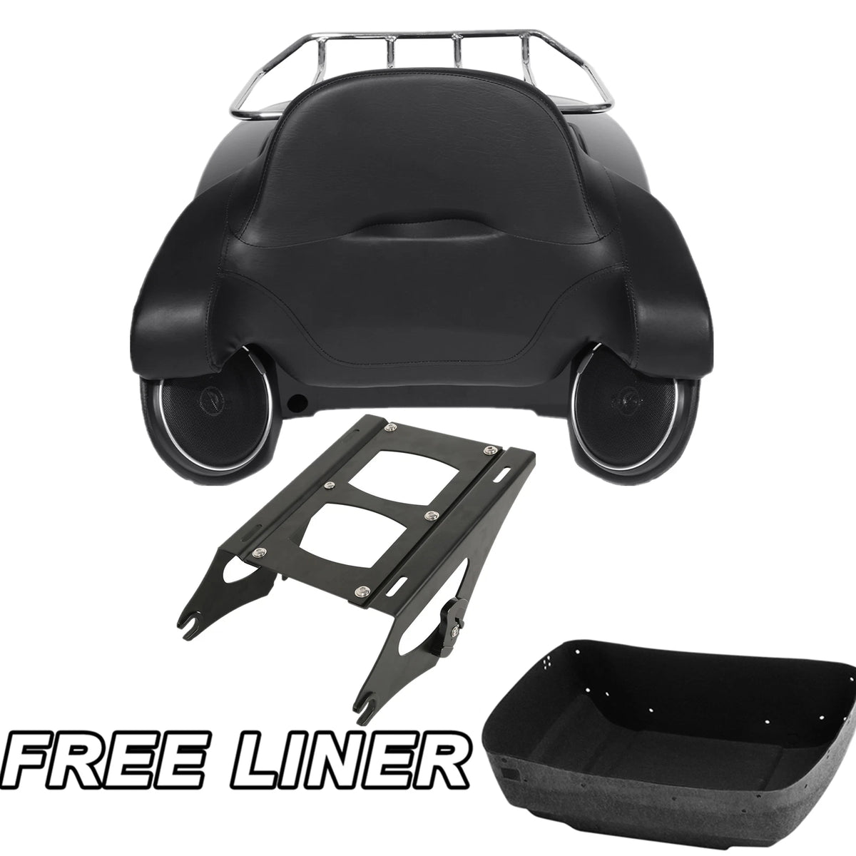 Trunk Pad Speaker Mount Rack for Harley Touring (2014–2025) Matte Black