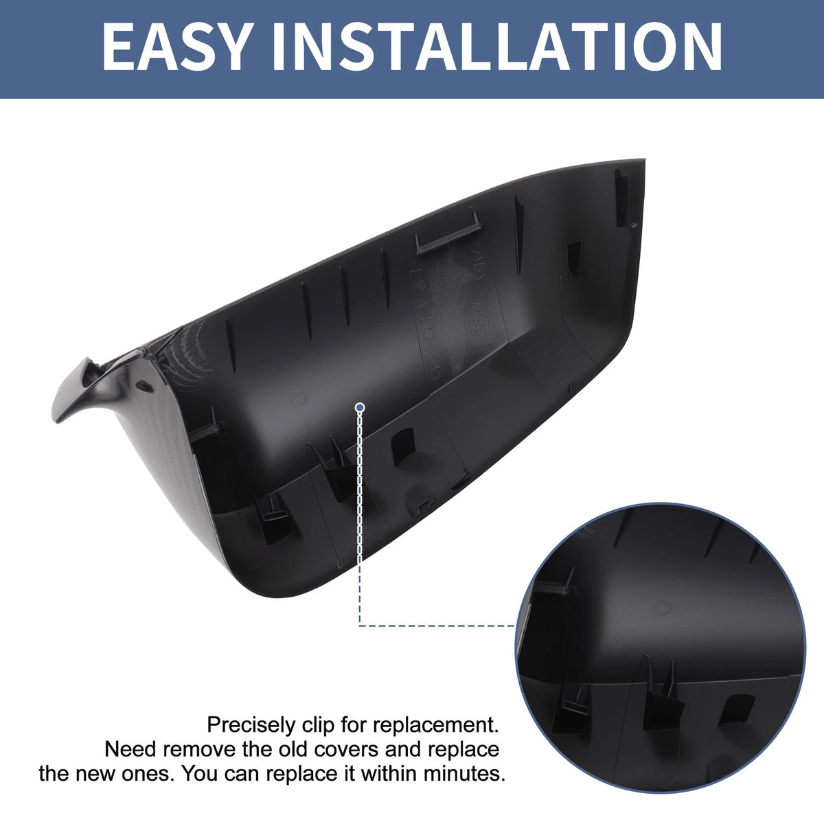 Set of 2 Rearview Mirror Cover Caps for BMW 5 Series E60 E61 (2008–2010)