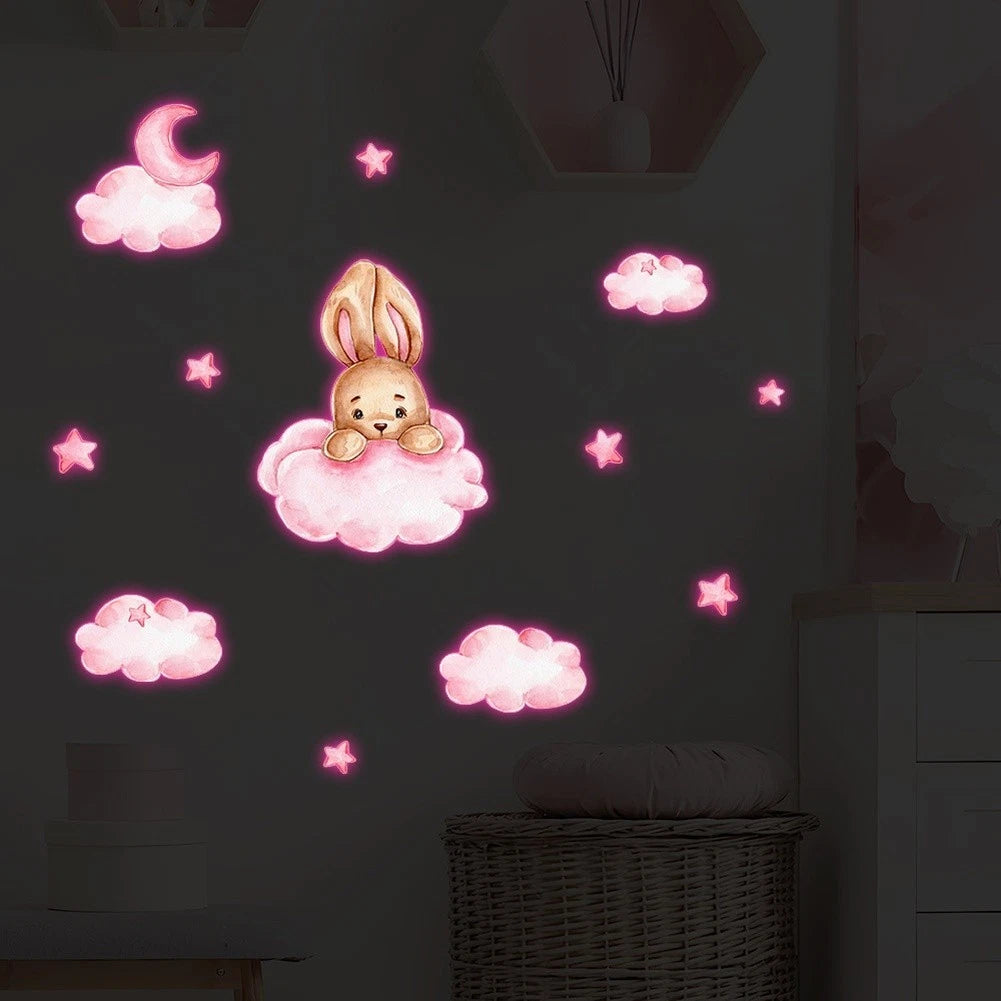 Glow in the Dark Wall Decal for Rabbit Theme (15x15cm)