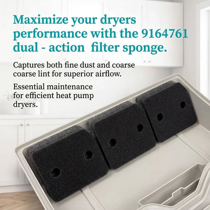 Black Filter Cotton Sponge Pad for Dry Cleaning Units (20.7 x 15.7 x 3 cm)