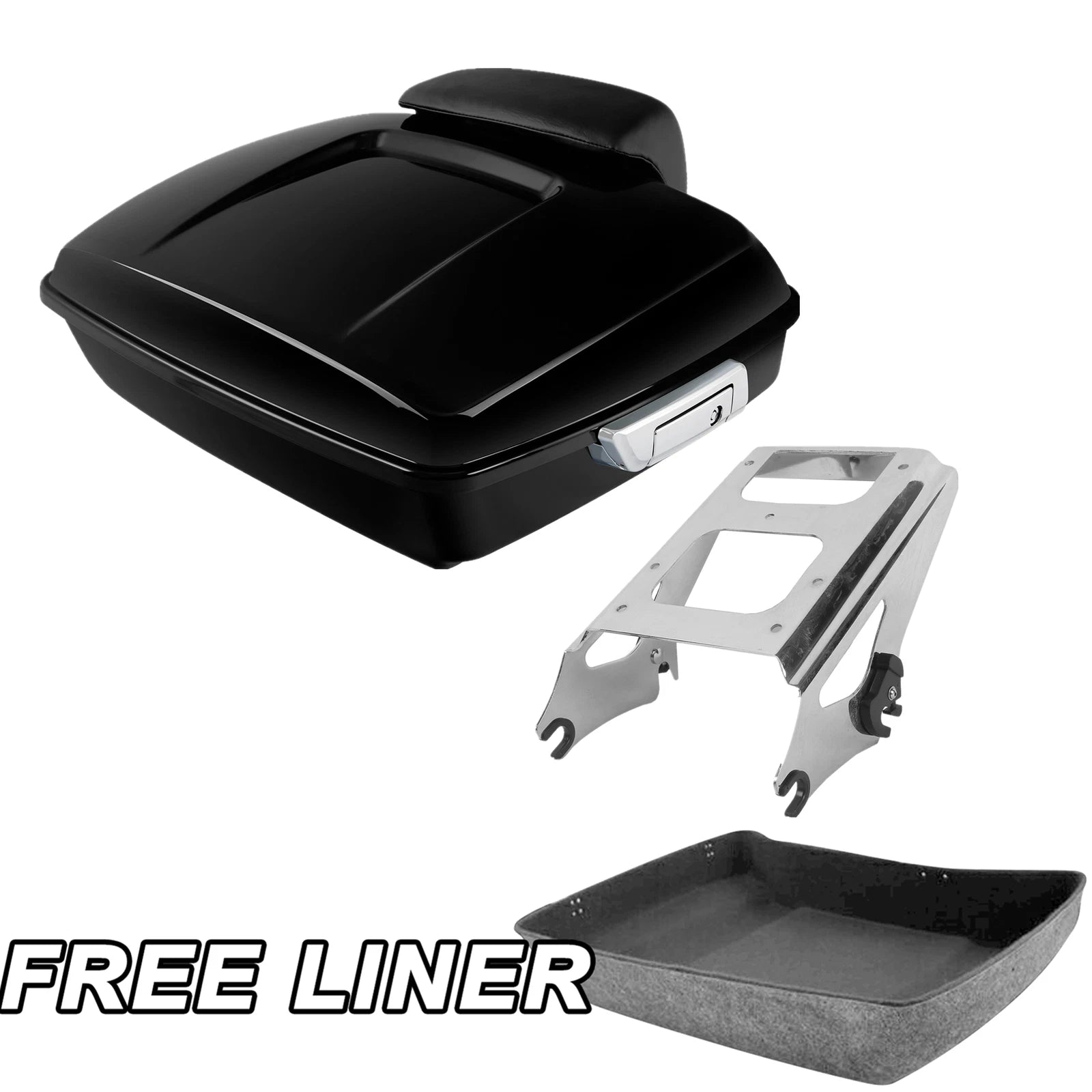 Chopped Trunk Backrest Pad Mount Rack for Harley Touring Street Glide (2009–2013)
