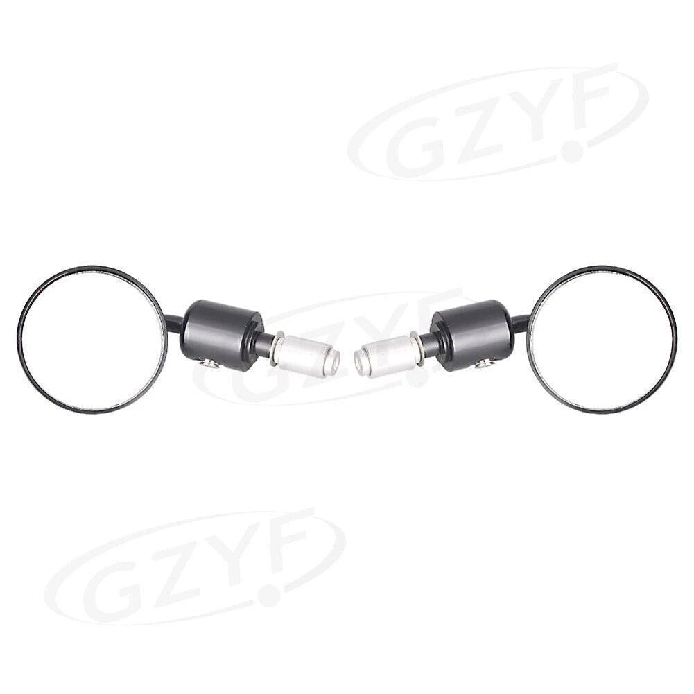 7/8" Bar End Round Rearview Side Mirrors for Bobber Cafe Racer