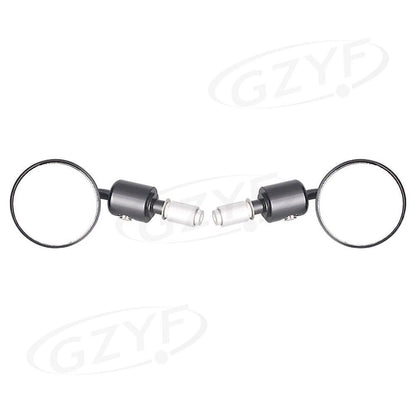 7/8" Bar End Round Rearview Side Mirrors for Bobber Cafe Racer