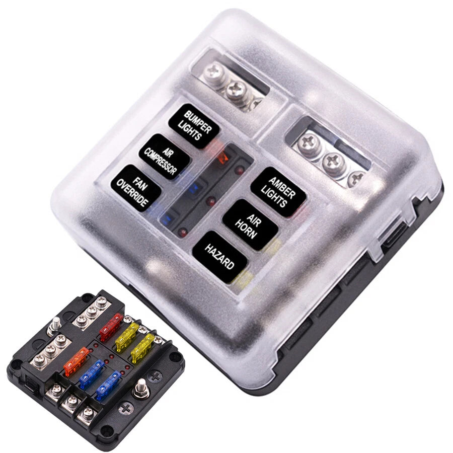 6-Gang Blade Fuse Holder Box for Car (Universal)
