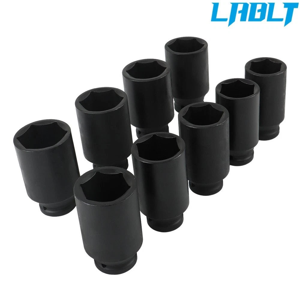 9pcs Deep Impact Socket Tool Kit for Metric Axle Hub Nut (1/2" Drive)
