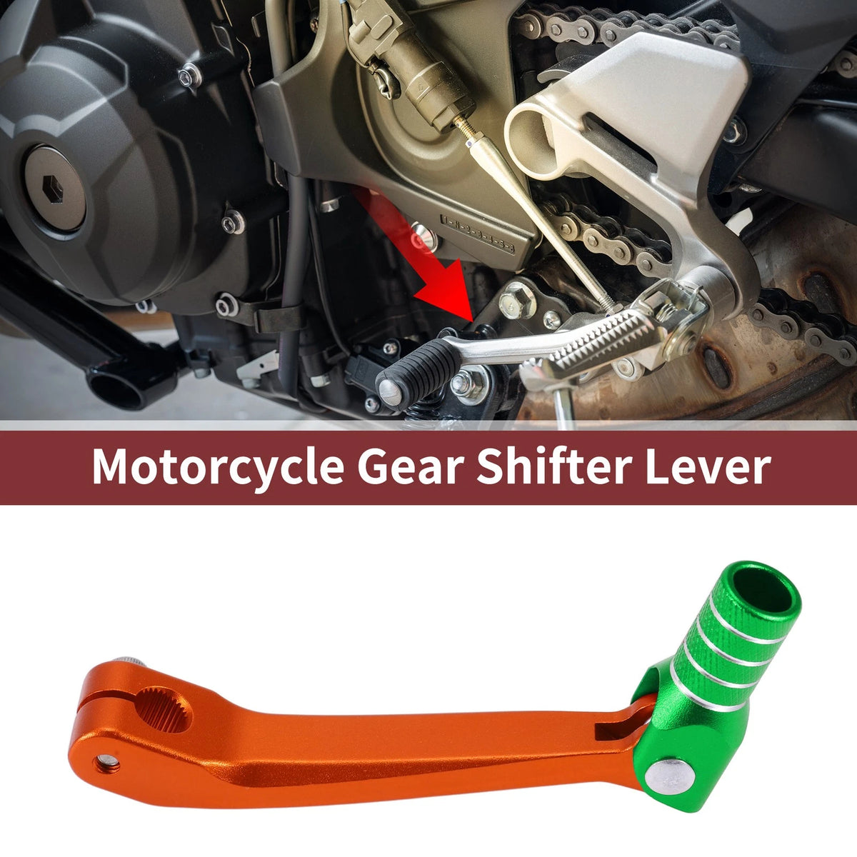 Gear Shifter Lever for Honda CRF150F (2003–2017) - Orange Green Silver Tone