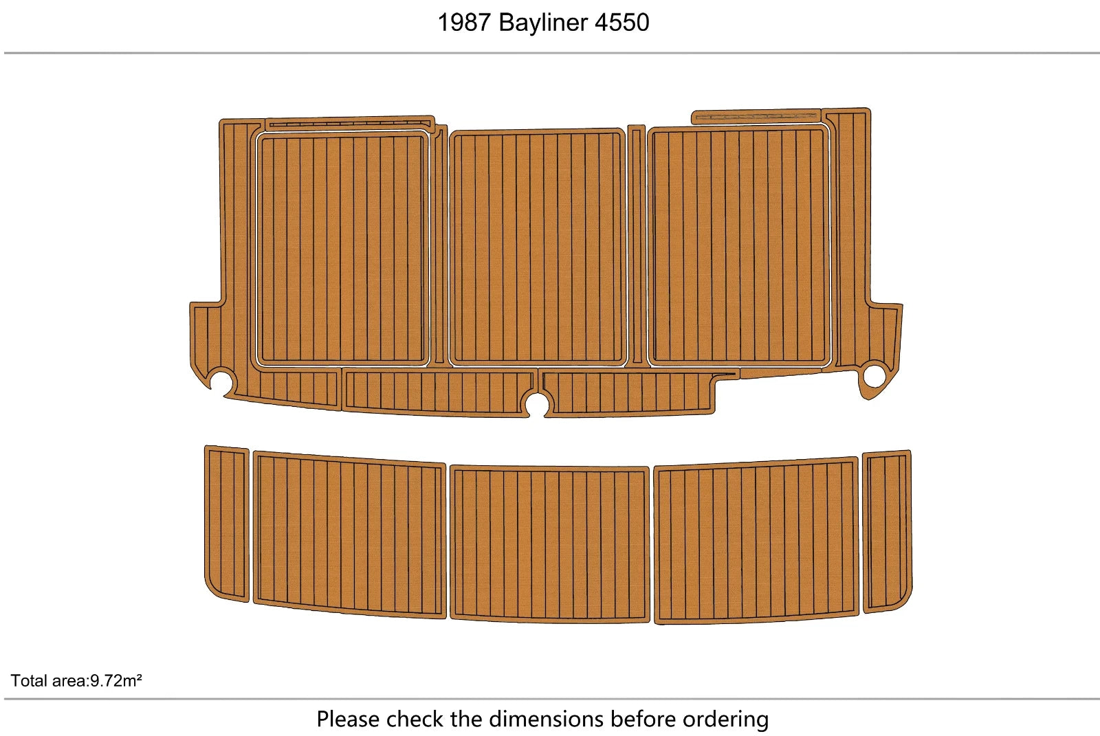 EVA Foam Teak Deck Flooring Mat for Bayliner 4550 (1987)