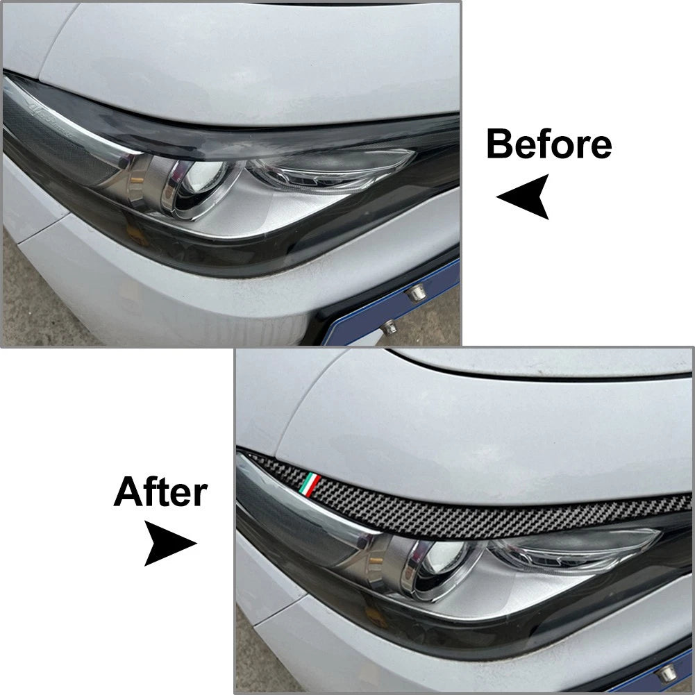 Headlight Eyebrows Eyelids Cover Trim for Alfa Romeo Giulia (2015–2024)