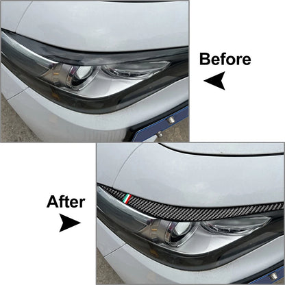 Headlight Eyebrows Eyelids Cover Trim for Alfa Romeo Giulia (2015–2024)