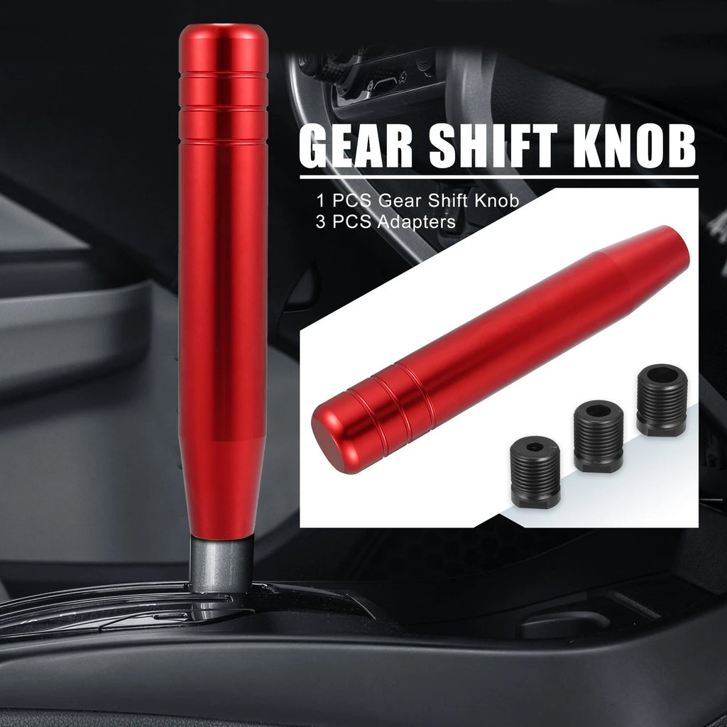 Gear Shift Knob with 3 Adapters for Universal Fit (7 Inch, Red)