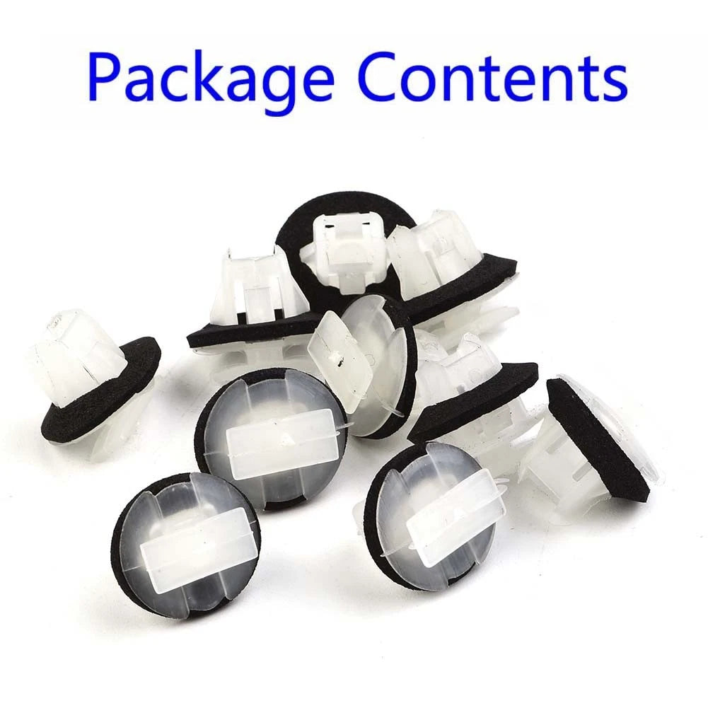 10pcs Moulding Clips for Car Side Sill (White & Black)